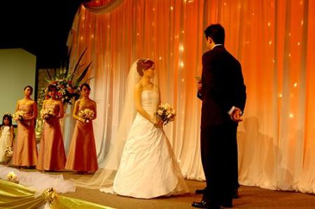 Backdrops with Back Lights only available with  wedding packages