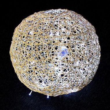 Hanging Wicker Ball Light Shade with Fairy Lights