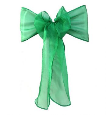 Christmas Green organza Sash