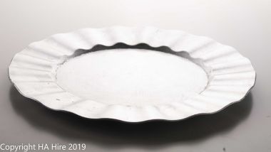 Silver Rippled Rim Charger Plate
