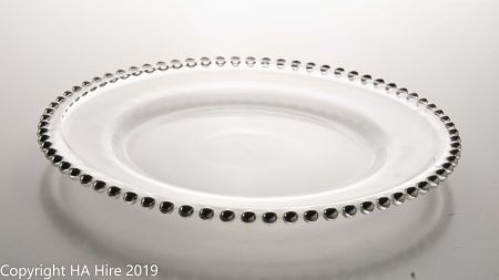 Silver Glass Beaded Charger Plate (order on 10's)