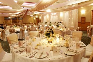 Gold and White Ceiling Silks only available with  wedding packages