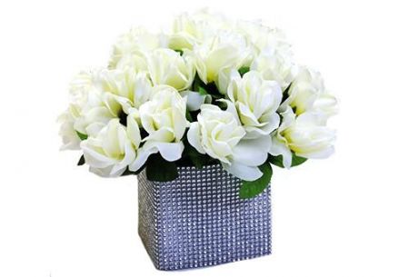Copy of Crystal and Silk Flowers -  Short Bridal Table Box